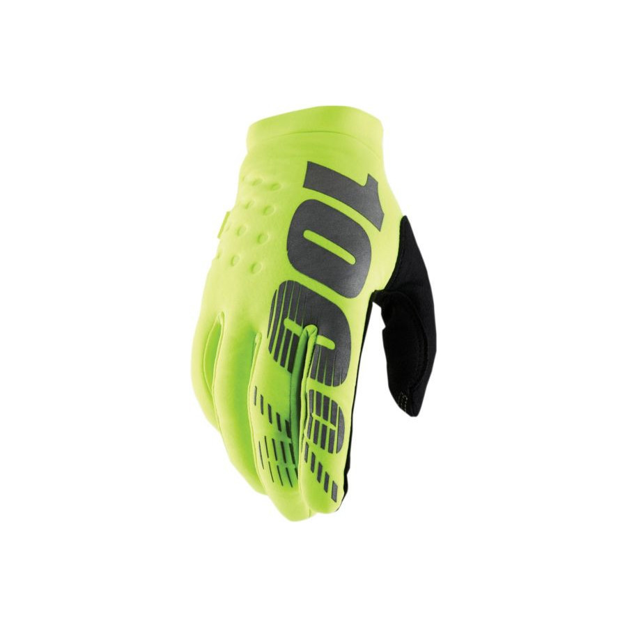 Rękawiczki 100% brisker fluo yellow youth L