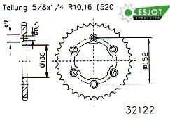 Zębatka tylna ESJOT 48t KTM sx/sxf