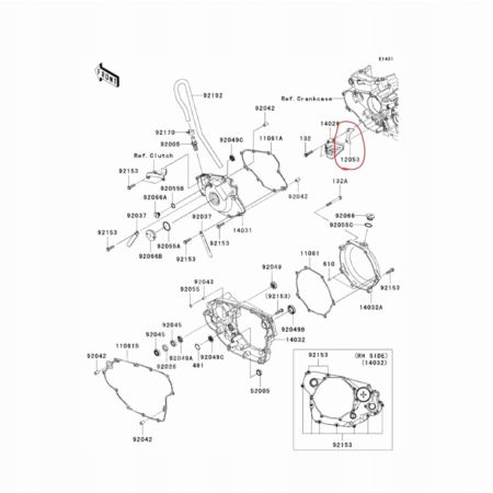 OEM 120530187 osłona łańcucha kx-f 450 12-16