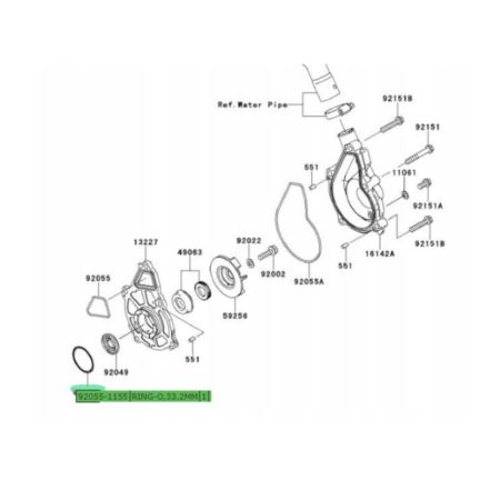 OEM KAWASAKI 920551155 o-ring pompy wody 0,33.2mm