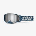 Gogle 100% armega albar flash silver niebieski