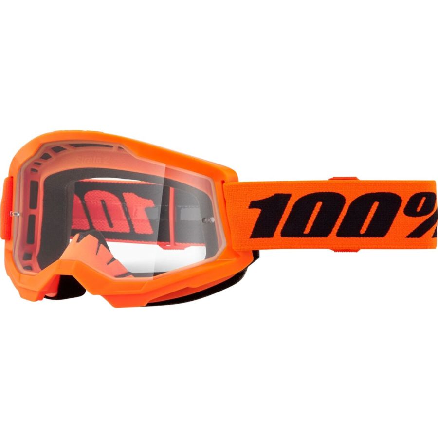 Gogle 100% strata 2 neon orange clear