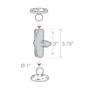 Podwójne ramię gniazda RAM MOUNT 3" do kuli 1".