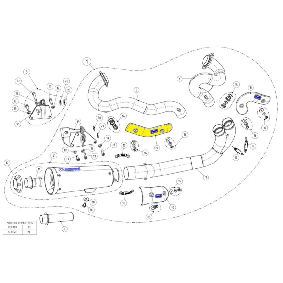 Osłona termiczna AKRAPOVIC VRSCDX 1250