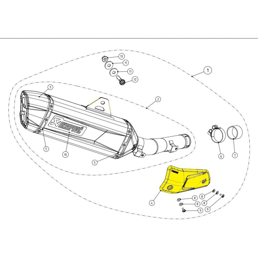 Osłona termiczna AKRAPOVIC YAMAHA XTZ690