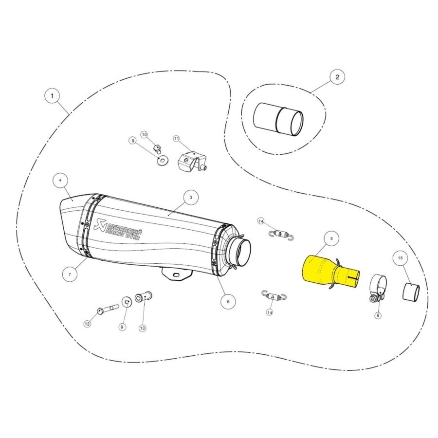 Rura łącząca AKRAPOVIC PIAGGIO MP3 500