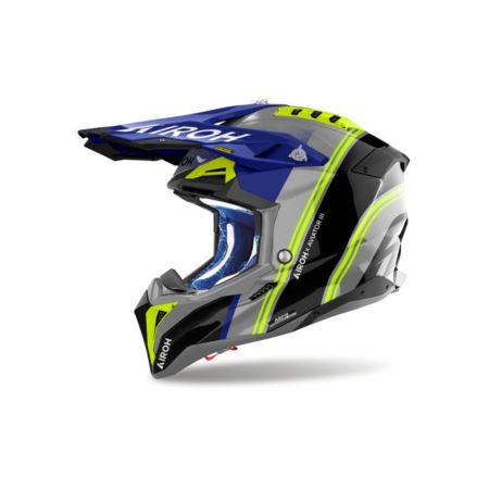 Kask AIROH AVIATOR 3 HIMA BLUE GLOSS szary L