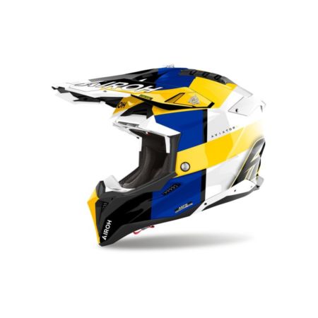 Kask AIROH AVIATOR 3 MONARCH BLUE/YELLOW GLOSS M