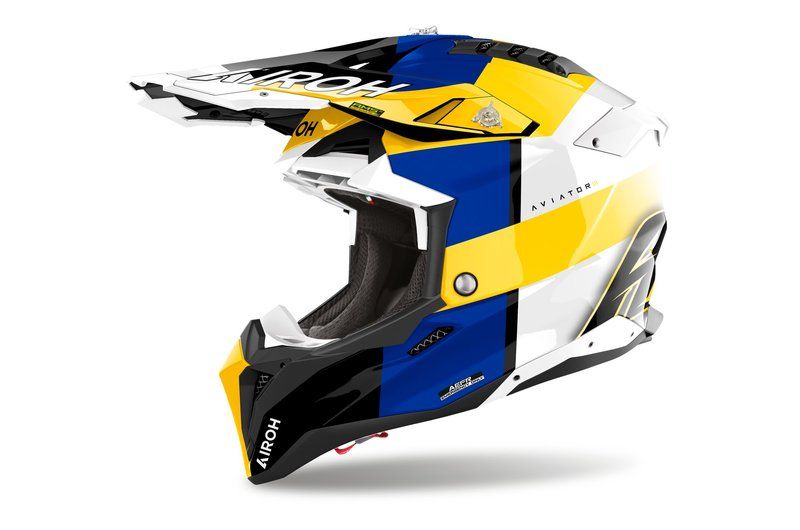 Kask AIROH AVIATOR 3 MONARCH BLUE/YELLOW GLOSS XL
