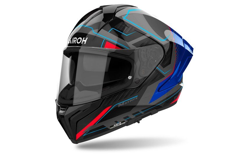 Kask AIROH MATRYX ROCKET BLUE/RED GLOSS BLACK M