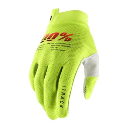 Rękawiczki 100% itrack fluo yellow żółty S