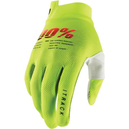 Rękawiczki 100% itrack fluo yellow żółty S