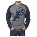Bluza casual THOR s6 crew niebiesko/szara M