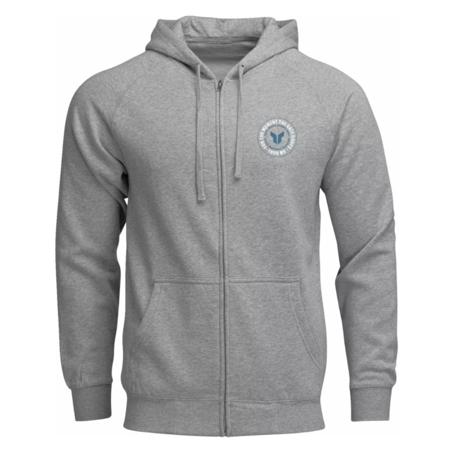 Bluza casual THOR zip up badge htr gray S