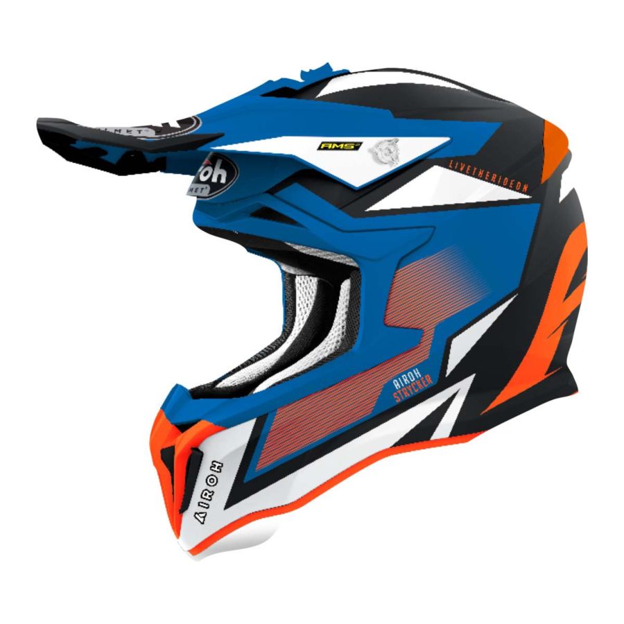 Kask AIROH STRYCKER Axe ORANGE-BLUE MATT.XL
