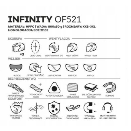 Kask LS2 OF521 infinity solid white XS