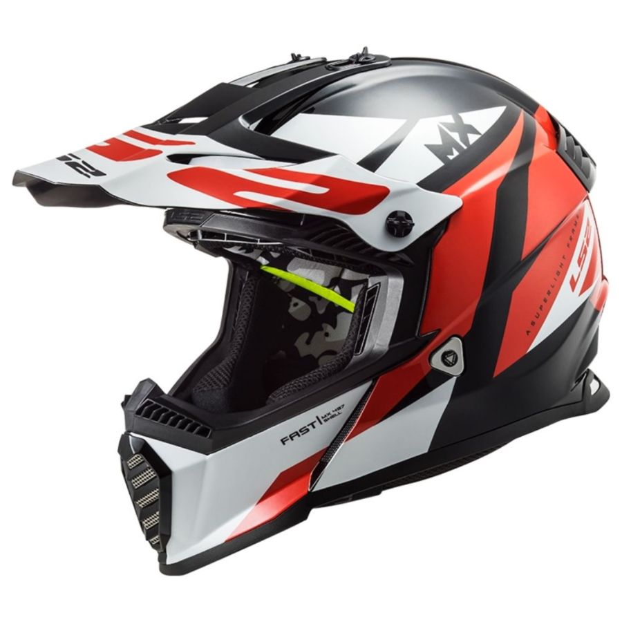 Kask LS2 MX437 fast evo strike black white red 3XL Kask LS2 MX437 fast evo strike black white red 3XL