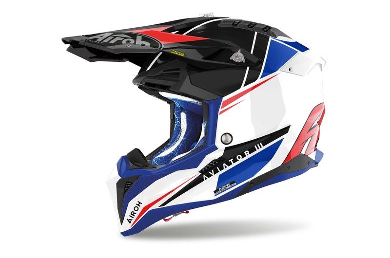 Kask AIROH AVIATOR 3 Push BLUE/RED L