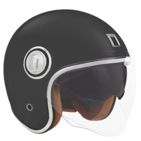 Kask NOX Heritage Leather Solid czarny mat L