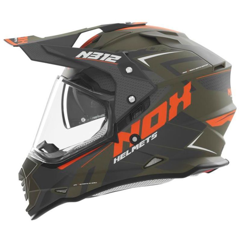 Kask NOX Dual off road N312 Vapor khaki orange L