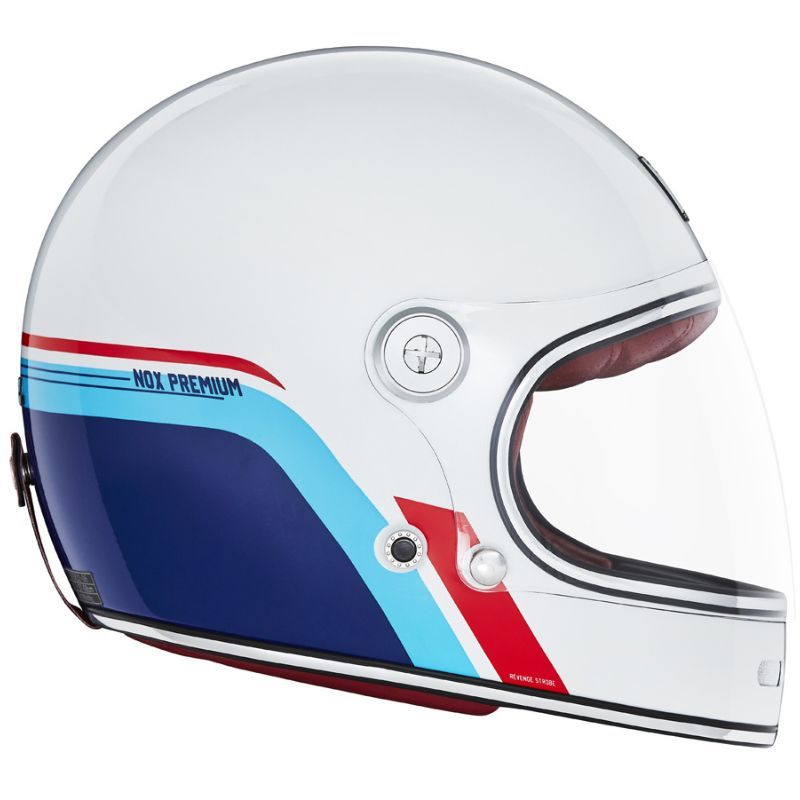 Kask NOX premium integralny Revenge Strobe biały L