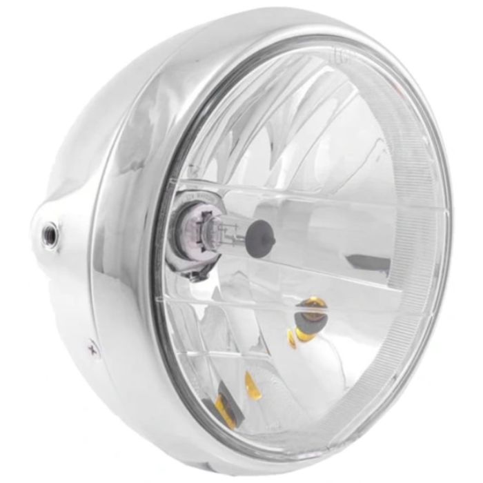 Lampa przód 7" boczne mocowanie h4 chrom