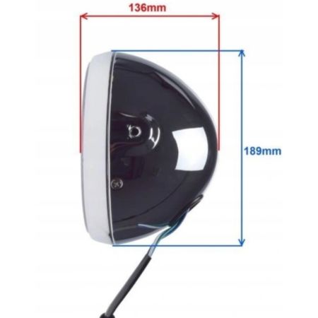 Lampa przód 7" boczne mocowanie h4 chrom