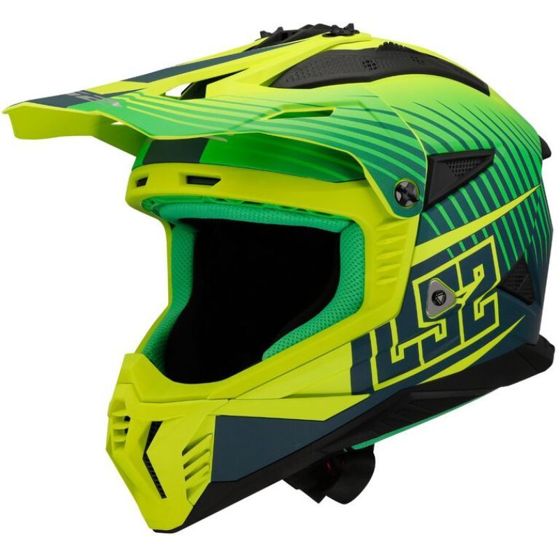 Kask LS2 MX708 fast II duck matt h-v green yel 2XS