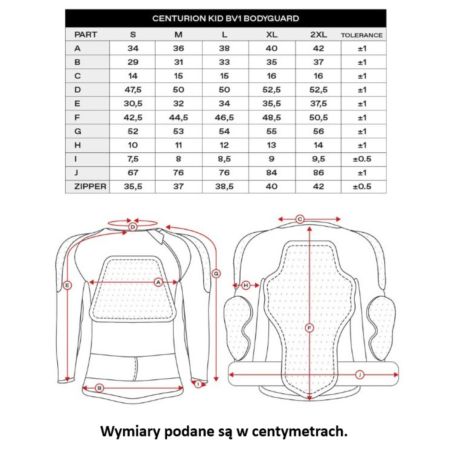 Osłona klatki piersiowej UFO dziecięca BV1 2XL