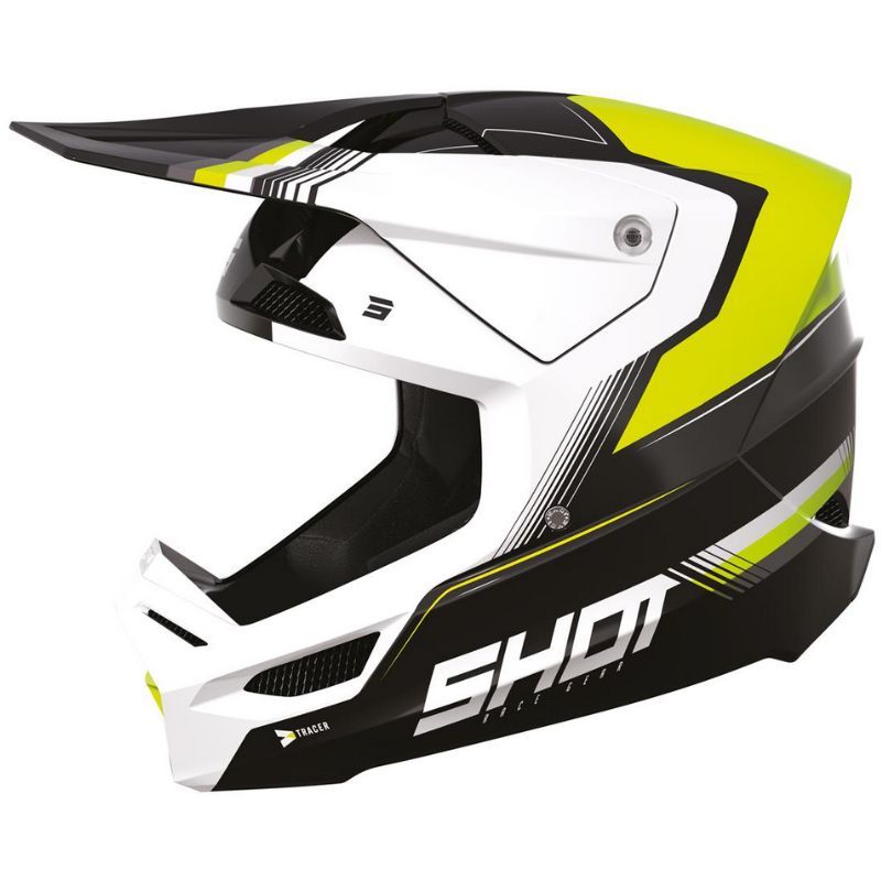 Kask SHOT RACE TRACER NEON YELLOW GLOSSY XS