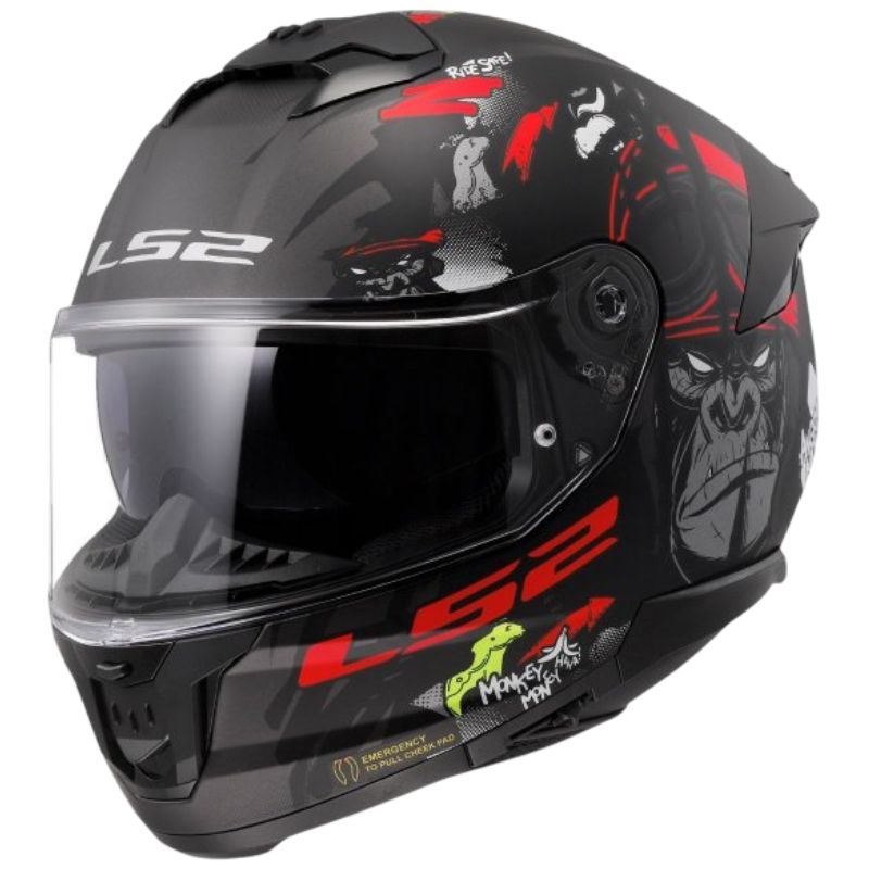 Kask LS2 FF808 stream II angry monkey b.red-06 XS