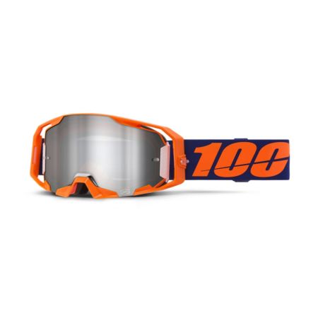 Gogle 100% ARMATIC fluo orange mirror silver