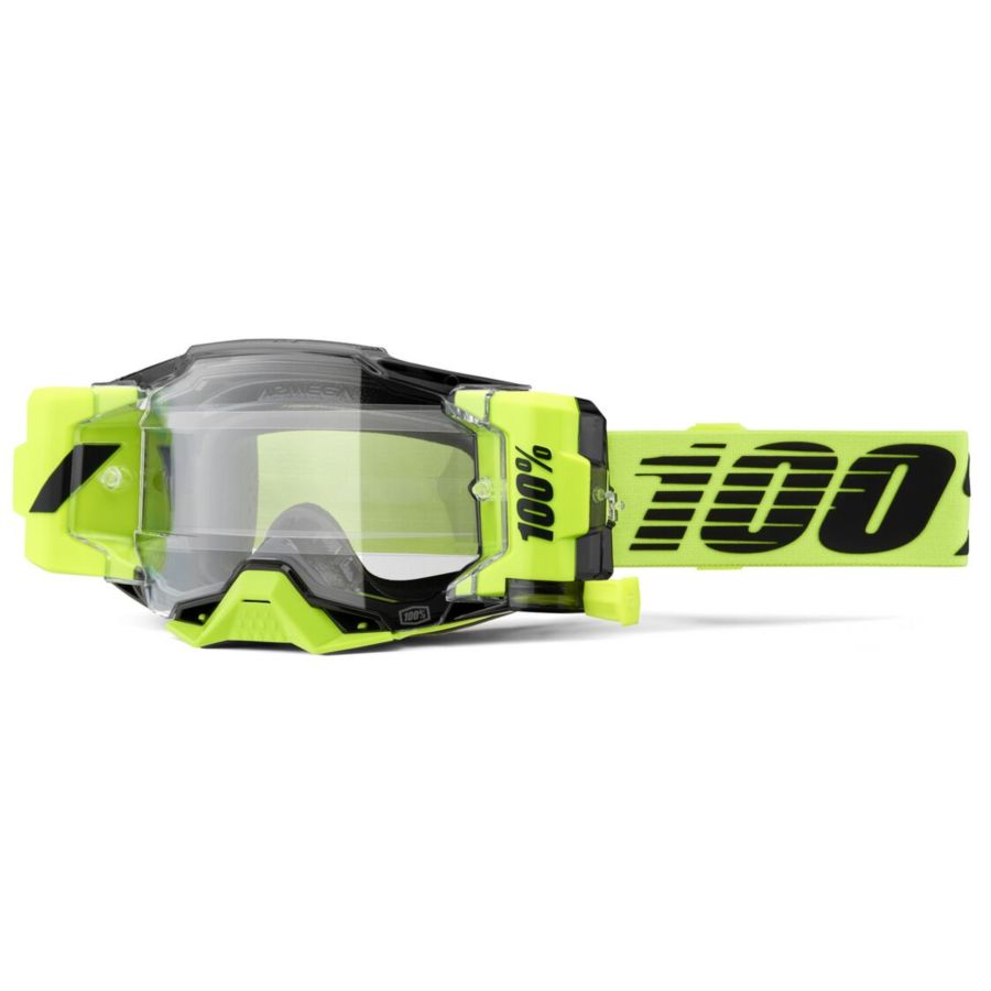 Gogle 100% ARMEGA FORECAST neon yellow mirror clr