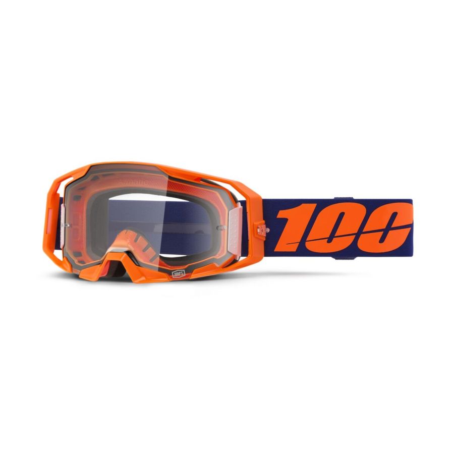 Gogle 100% ARMATIC neon orange mirror clear