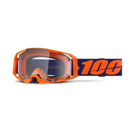 Gogle 100% ARMATIC neon orange mirror clear