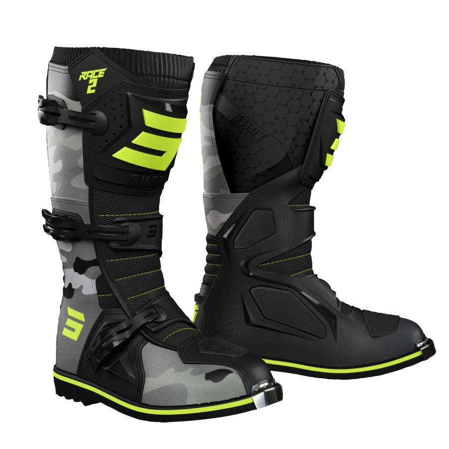Buty SHOT RACE 2 KID CAMO NEON_YELLOW 37