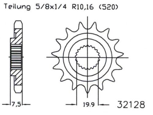 Zębatka przednia HONDA cr 13t crf 250