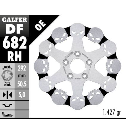 Tarcza hamulcowa GALFER SKULL 292 MM HARLEY 883