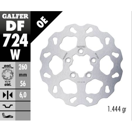 Tarcza hamulcowa GALFER WAVE 260 MM HARLEY 750