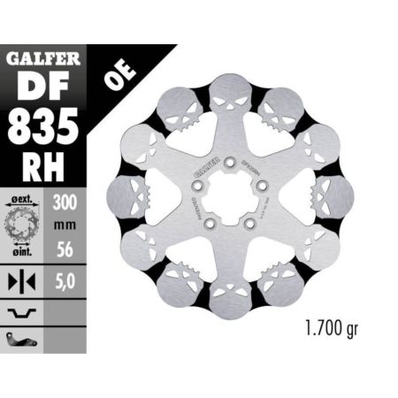 Tarcza hamulcowa GALFER SKULL 300 MM HARLEY 1690