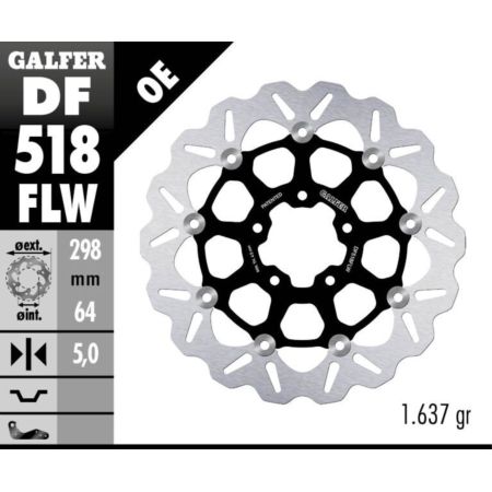 Tarcza hamulcowa GALFER WAVE 298 MM INDIAN SCOUT