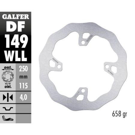 Tarcza hamulcowa GALFER WAVE 250 MM KAWASAKI KX