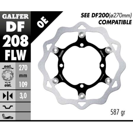 Tarcza hamulcowa GALFER WAVE 270 MM KAWASAKI KX