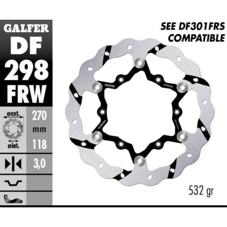Tarcza hamulcowa GALFER WAVE 270 MM YAMAHA WR 450