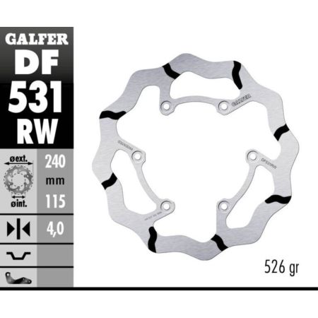 Tarcza hamulcowa GALFER WAVE 240 MM YAMAHA YZ 125