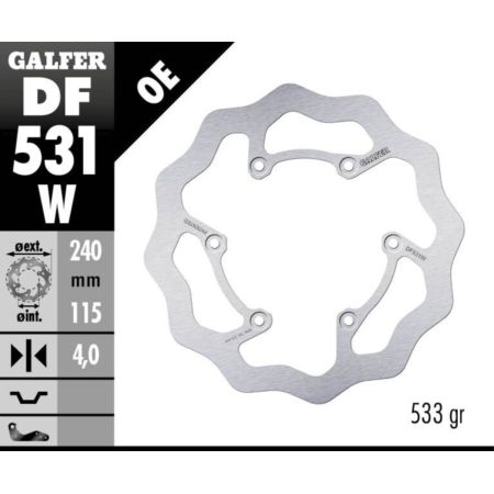 Tarcza hamulcowa GALFER WAVE 240 MM YAMAHA YZ 125