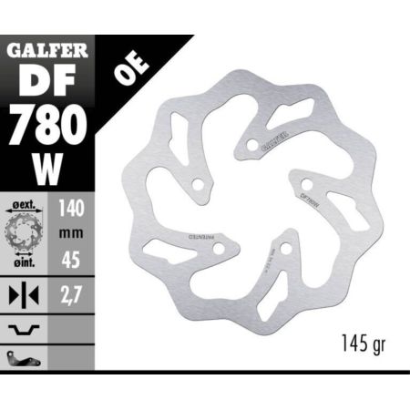 Tarcza hamulcowa GALFER WAVE 140 MM KTM SX 50