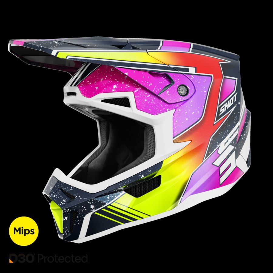 Kask SHOT LITE RACING BLUE_NEON_YELLOW_PEARLY XL