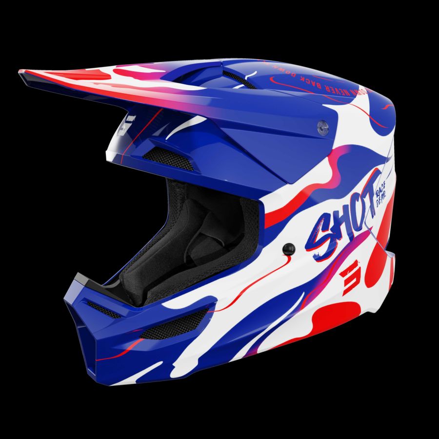 Kask SHOT FURIOUS KID BEAST BLUE_RED_GLOSSY YM