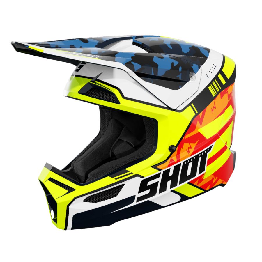 Kask SHOT FURIOUS KID FLASH BL_NEON_YELL_GLOSSY YM